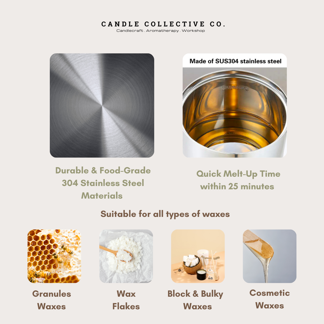 Stainless Steel 4.4L Wax Melter | Heavy Duty