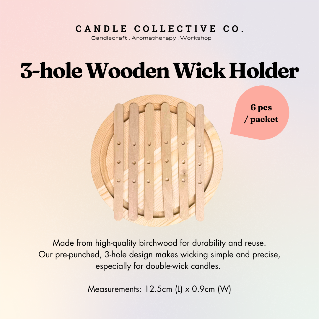 3-Hole Wooden Wick Holder