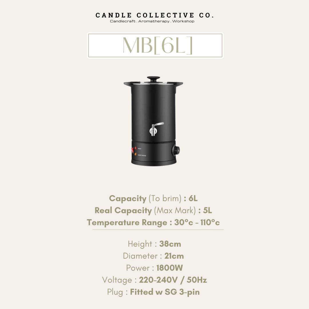 Matte Black Wax Melter 6L | Heavy Duty