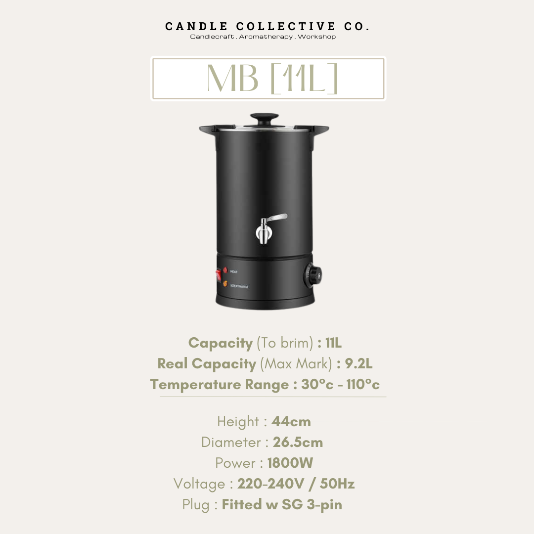 Matte Black Wax Melter 11L | Heavy Duty
